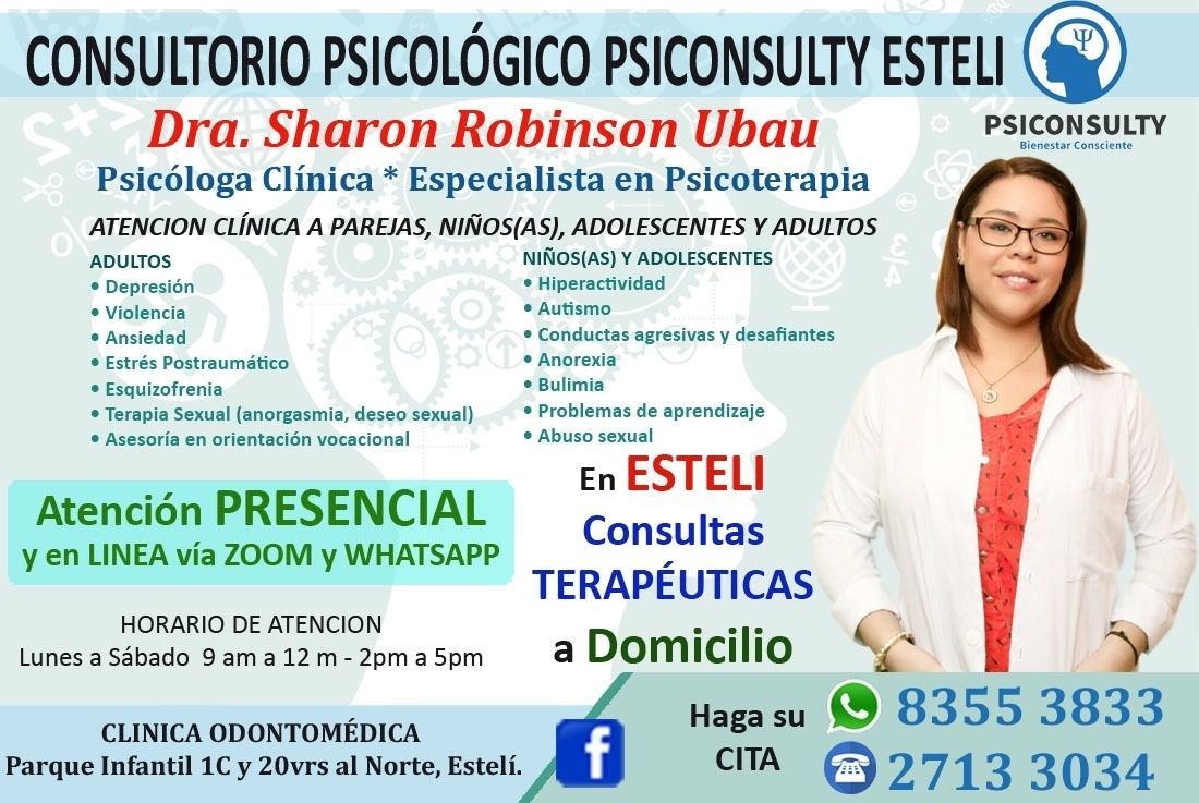Dra. Sharon Robinson Ubau/Psicologa ClÃ­nica